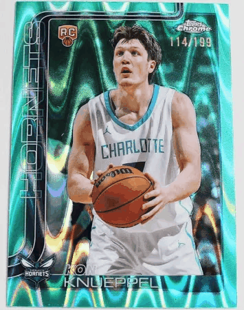Kon-Knueppel-2025-26-Topps-Chrome-RC-AquaRefractor-BTTN-0 Kon Knueppel Rookie Card Topps Chrome Aqua-Refractor