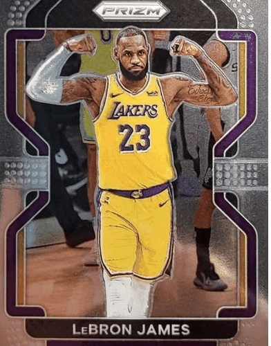LeBron-James-NBA-2021-22-Panini-Prizm-Trading-Card-91-bttn390x Lebron James Poster Glossy Graphic: 'Serious Intent'