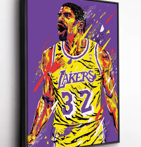 Magic-Johnson-Pop-Art-Canvas-Print-NBA-Los-Angeles-bttn490x Magic Johnson Lakers Wall-Art-Canvas: 'The Shout'