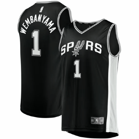 Men's Fanatics Victor Wembanyama Black San Antonio Spurs Fast Break Replica Jersey