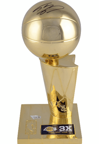 Shaquille O'Neal Lakers Autographed 12" Replica Trophy - Three Time Champion