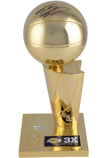 Shaquille-O-Neal-Los-Angeles-Lakers-Autographed-12-Replica-Trophy-Three-Time-Champion Shaquille O'Neal Lakers Autographed 12" Replica Trophy - Three Time Champion