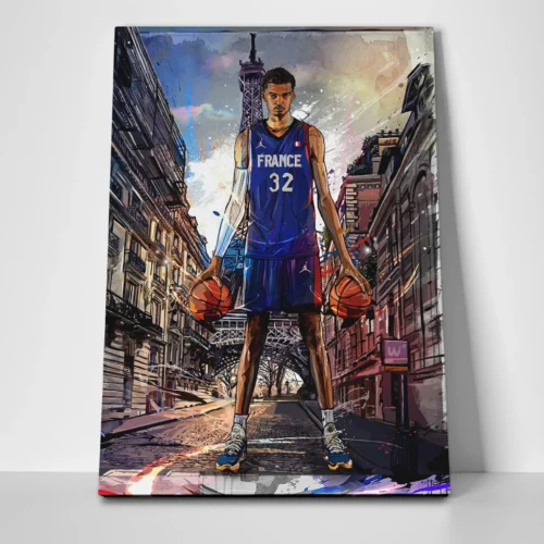Victor Wembanyama Poster Wall Art: 'Taking The Streets of Paris'