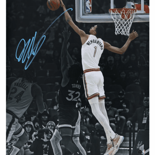 Victor Wembanyama Autographed Poster: 'Spotlight Block' Photo