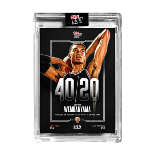 Wembanyama-TPS-130RF-24TN-VW5x Victor Wembanyama Card: 2023-24 Topps Now Rookie 40/20 Game