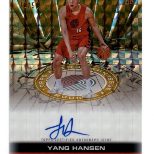 Yang Hansen Trading Card: 2025-26 Topps Chrome Gold Rookie Autograph