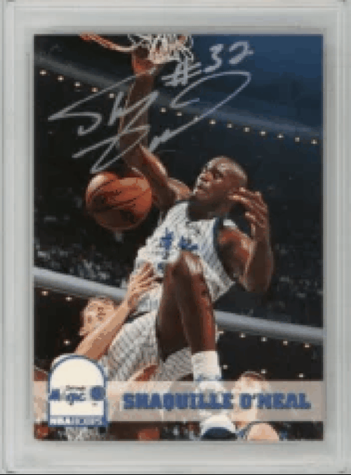 Shaq-Autogrph-hoops-rookie Shaquille O’Neal Hoops Autographed Rookie Card 1993